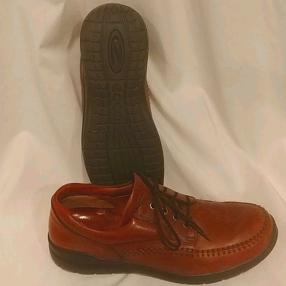 Ecco Whiskey Brown Lace Leather Shoes main image 5